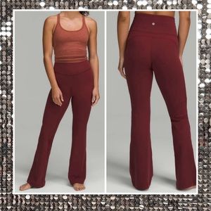 Lululemon Groove Super-High-Rise Flared Pant Nulu size 8 NWT Red Merlot 🍷